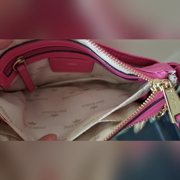 Juicy Couture Crown Quilted Flamingo Pink Clutch Shoulder Crossbody Bag - NWOT - Picture 5 of 11